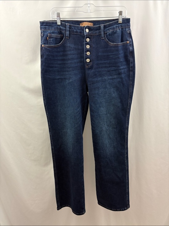 Judy Blue Denim - Judy Blue Jeans Womens Size 13/31 Straight Fit Stretch Blue Denim Buttonfly